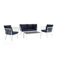thumbnail image 2 of Modway Riverside 5 Piece Outdoor Patio Aluminum Set in White Navy, 2 of 10