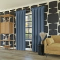thumbnail image 5 of Sun Zero Malmo 1-Piece Theater Grade Extreme 100% Blackout Rod Pocket Curtain Panel, 52"X63", Denim Blue, 5 of 8