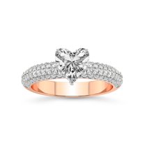 4 Carat IGI Certified Heart Shape Lab Grown Diamond Engagement Ring | 14K Rose Gold |Casimer Side Stone Diamond Ring | FG-VS1-VS2 Quality Friendly Diamonds