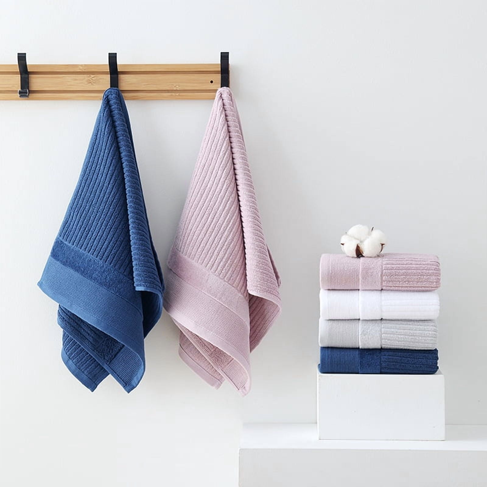 Namzi Small Face Towels - 8-Pcs White Cotton Towel Set, 34*35cm 100% Cotton, Soft Absorbent, Ideal Bathroom Bath Towels for Daily Facial Use,