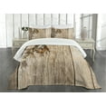 thumbnail image 3 of Ambesonne Savannah Quilted Bedspread Set 3 Pcs, Siberian Wild Tiger Eye, King Size, Tan, 3 of 5