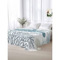 thumbnail image 5 of Blue Turtle Coastal Twim XL Size Flat Sheet, Wrinkleproof & Fadeproof Cooling Flat Bed Sheet Only, Summer Beach Nautical Coral Breathable Soft Bedding Top Sheets 66 x 102 Inches, 5 of 8