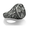 thumbnail image 2 of Winged Phoenix Square Signet Ring for Men in Sterling Silver, Phoenix Gold Man Ring, Pinky Rings for Women, Mythology Lover Gift, Small Gift, 2 of 5