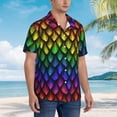 thumbnail image 5 of Xecao Dragon Scales print Hawaiian shirt - a stylish short-sleeve button-down for men, perfect for casual beach and tropical outings., 5 of 9