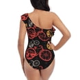 thumbnail image 5 of Cauagu Compass And Mountains In Bicycle Wheels1 Print Women's Sexy One Piece Swimsuits One Shoulder Ruffle Tummy Control Bathing Suit Slimming Swimwear-Large, 5 of 6