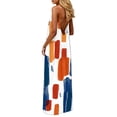 thumbnail image 5 of YuXingFu Maxi Crew Neck Sleeveless Plus Size Women's Dress Flowy Dress for Women Long Plus Size Long Casual Summer Blue S, 5 of 6