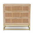 thumbnail image 3 of Pemberly Row 3-Drawer Transitional Wood/Metal Cabinet in Natural/Gold, 3 of 13