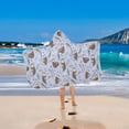 thumbnail image 2 of Yayeee Kids Hooded Towel with Hand Pockets Beach Soft Absorbent Bath Wrap 50 x 23.5 inch, Purple Otters Pattern, 2 of 5