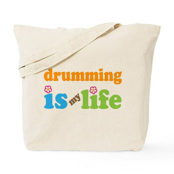 CafePress - Drumming Percussion Tote Bag - Unisex Canvas Tote Bag, Beige, 1-Piece