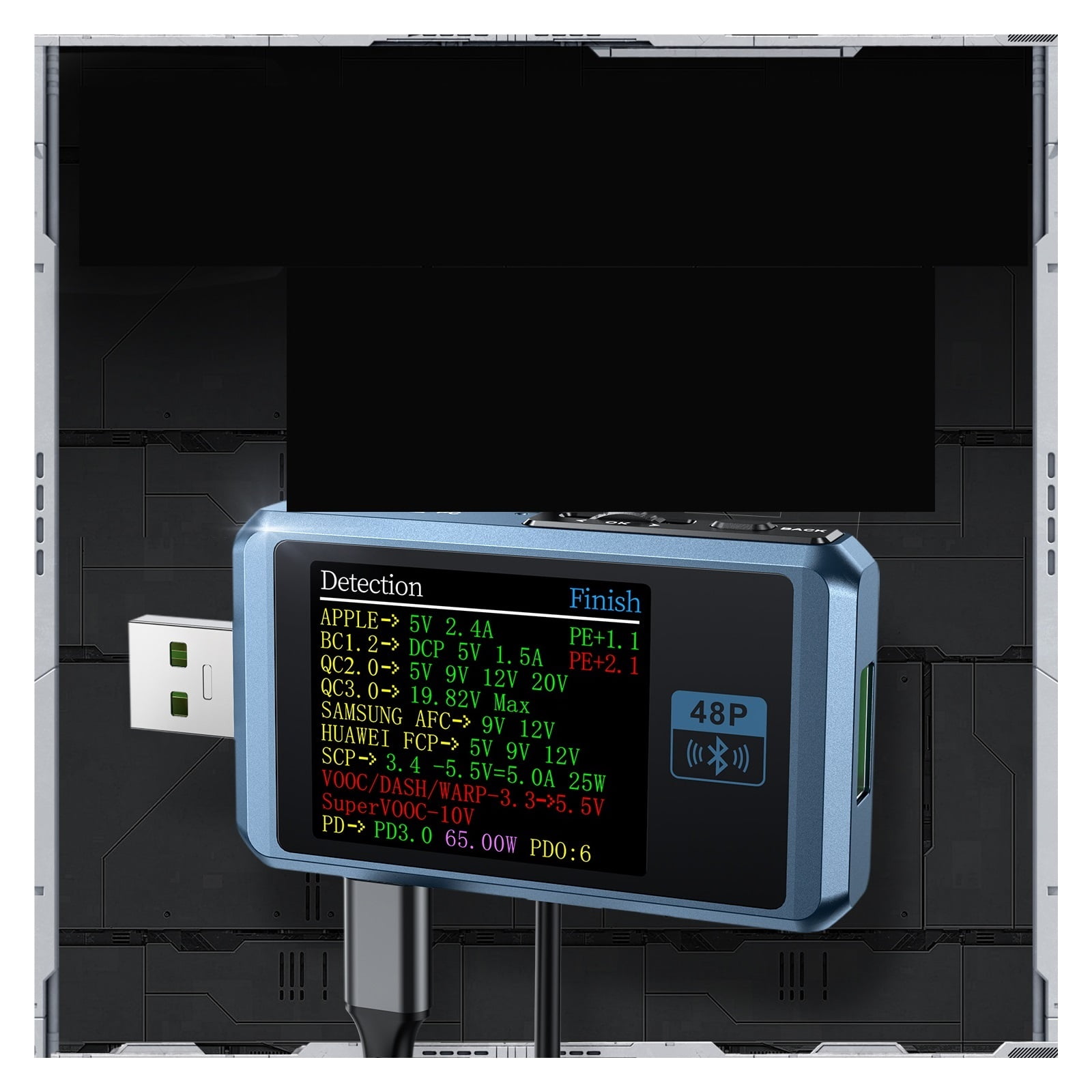 USB Battery Tester Voltmeter Ammeter TYPE-C Fast Charge Detection Trigger Capacity Measurement Ripple Monitor ,Live Data