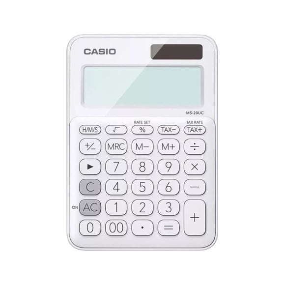 Calculadora Tipo Mini Escritorio Casio Ms-20uc 12 Digitos Blanco