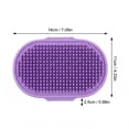 thumbnail image 3 of Soft Bristle Pet Grooming Brush Silicone Rubber Dog Bath Brush Scrubber Comforting Purple 1 Pack, 3 of 6