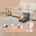 thumbnail image 3 of TEMOGU-Pet Stairs Ramp for High Beds and Couch for Dogs to Get on Bed - 3 Steps Foldable Stairs for Small Dogs and Old Cats - Foam&Non-Slip&Washable by , Grey, 3/4/5 Steps, 3 of 4