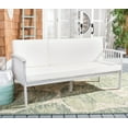 thumbnail image 2 of SAFAVIEH Finnick Outdoor Patio Sofa Bench, Grey/Beige, 2 of 11