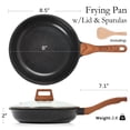 thumbnail image 2 of Sartén antiadherente de cerámica ESLITE LIFE con tapa, no tóxica, para tortillas de huevo, compatible con todo tipo de cocinas (gas, eléctricas e inducción), libre de PTFE y PFOA (negra, 20 cm con tap, 2 of 5