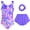 Butterflies Sparkly, variant on Gymnastic Leotard for Girls Sleeveless Ballet Dance Dress Outfit with Skirt Hair Scrunchie 5-9 Years