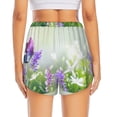 thumbnail image 2 of Lsque Purple Butterfly On Wild Printed Women's Running Shorts with Liner Pockets,Elastic Quick Dry Workout Athletic Gym Yoga Shorts,Womens High Waist Shorts-X-Large, 2 of 9