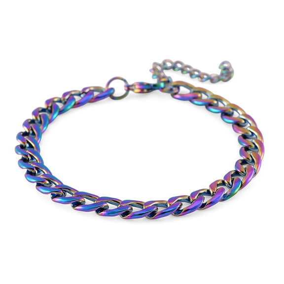 n Chain Bracelet in ION Plated Rainbow Stainless Steel 7.509.50In Christmas Gifts