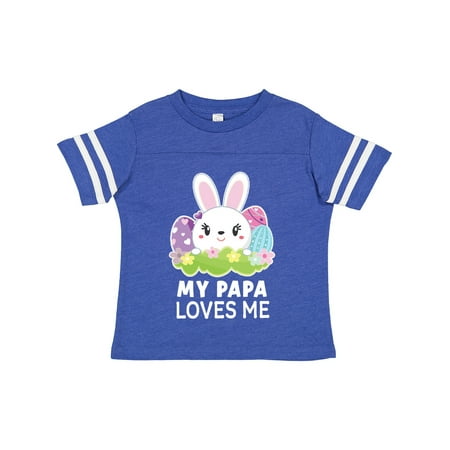 

Inktastic My Papa Loves Me with Bunny and Easter Eggs Gift Toddler Toddler Girl T-Shirt