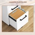 thumbnail image 4 of HOMCOM Lockable Vertical File Cabinet with Lock, 3 Drawer Filing Cabinet with Hanging Bars for Letter and A4 Size, White, 4 of 7