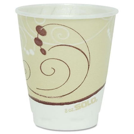 SOLO Cup Company 378SMJ8000 Hot Cups- Symphony Design- 8 oz.- Beige