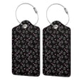 thumbnail image 5 of Rocae Cool Skull Love for Leather Luggage Baggage Tags ID Label Privacy Cover ID Label with Stainless Steel Loop and Address Card, 5 of 5