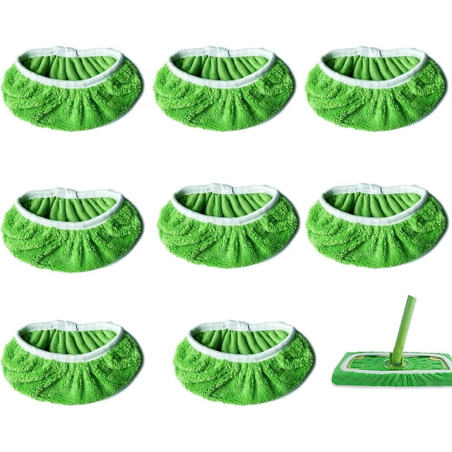 8 PCS Reusable Mop Pads Refills for Swiffer Wet Pads Wet and Dry, Washable Mops Pad Compatible with Swiffer Sweeper Mops