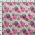 thumbnail image 3 of oneOone Cotton Jersey Dark Teal Green Fabric Triangle & Hexagon Geometric Craft Projects Decor Fabric Printed By The Yard 58 Inch Wide, 3 of 4