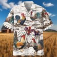 thumbnail image 3 of 2024 Camisetas divertidas de playa hawaiana con gallo, camisas casuales con estampado de dibujos animados en 3D, camisetas casuales de manga corta de verano, camisetas sueltas, ropa de calle, 3 of 5