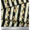 thumbnail image 2 of Soimoi Poly Georgette Fabric Stripe,Leaves & Rose Floral Print Fabric by the Yard 52 Inch Wide, 2 of 3