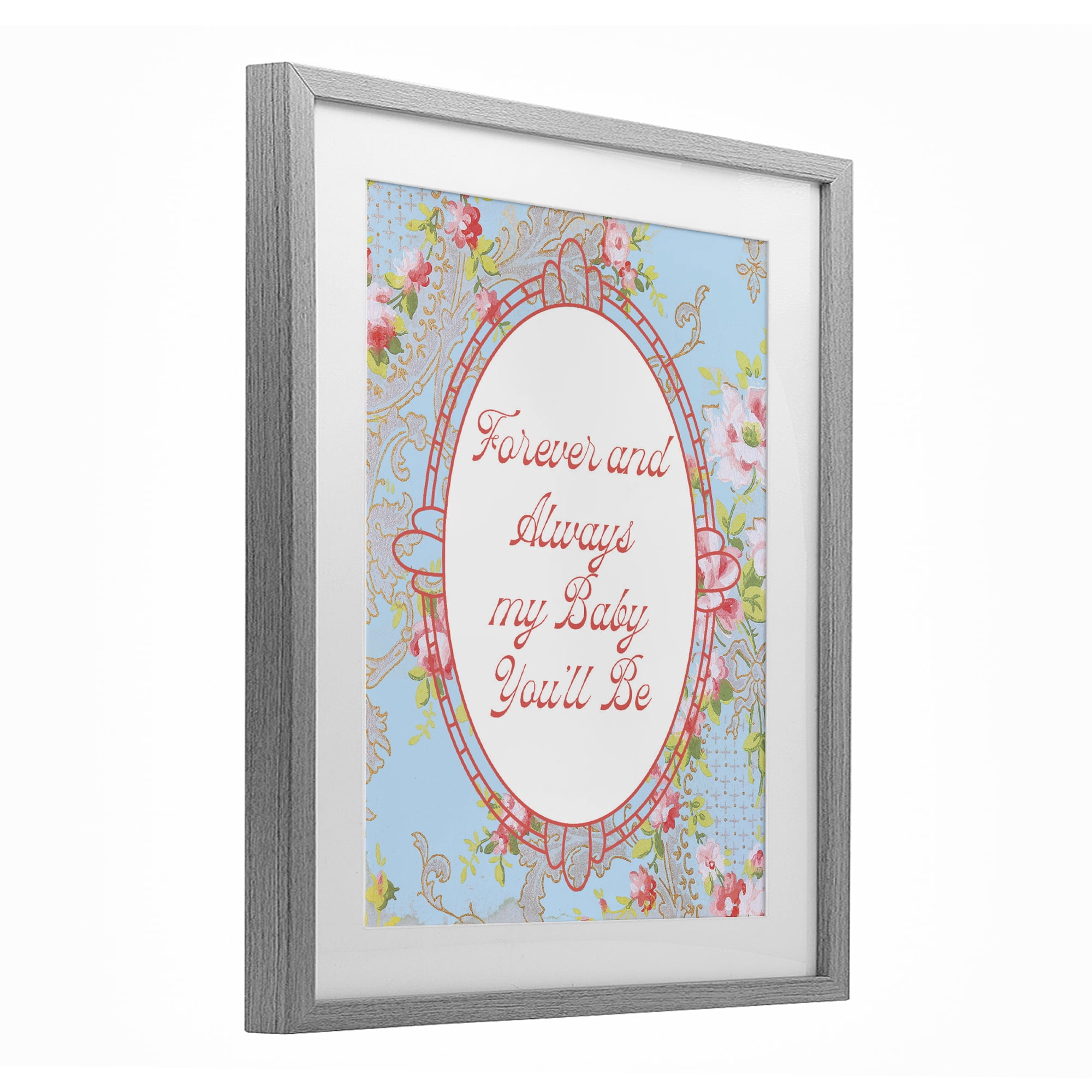 Stupell Industries Forever And Always My Baby Gray Framed Print Under Glass, design by Lil' Rue