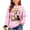 Pink, variant on Venzia Women Cute Fall Sweatshirt, Retro Pumpkin Black Cat Cartoon Graphic Crewneck Casual Autumn Pullover Top