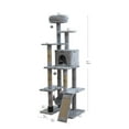 thumbnail image 3 of Vibrant Life 7-Level 65" Cat Tree with Hammock and Condo, Light Gray, 3 of 11