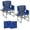 Blue, variant on Goldensoil 1 PCS Outdoor Portable Folding Camping Chair, with Aluminum Side Table & Pocket, Black