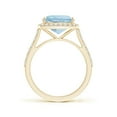 thumbnail image 2 of ANGARA Natural Cushion 2.45 ct Aquamarine Cocktail Halo Ring in 14K Yellow Gold for Women (Size-10x8mm) | March Birthstone, Birthday, Anniversary, Jewelry Gift for Women | Natural Aquamarine Ring, 2 of 9