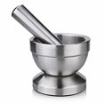 thumbnail image 1 of Juego de mortero y maja para triturar ajos de cocina de acero inoxidable, tarro de medicina para el hogar, utensilio de cocina (plata) kaili Sencillez, 1 of 4