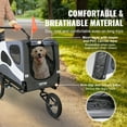 thumbnail image 4 of VEVOR Dog Bike Trailer, Supports up to 100 lbs, 2-in-1 Pet Stroller Cart Bicycle Carrier, Easy Folding Cart Frame with Quick Release Wheels, Universal Bicycle Coupler, Reflectors, Flag, Black/Gray, 4 of 9