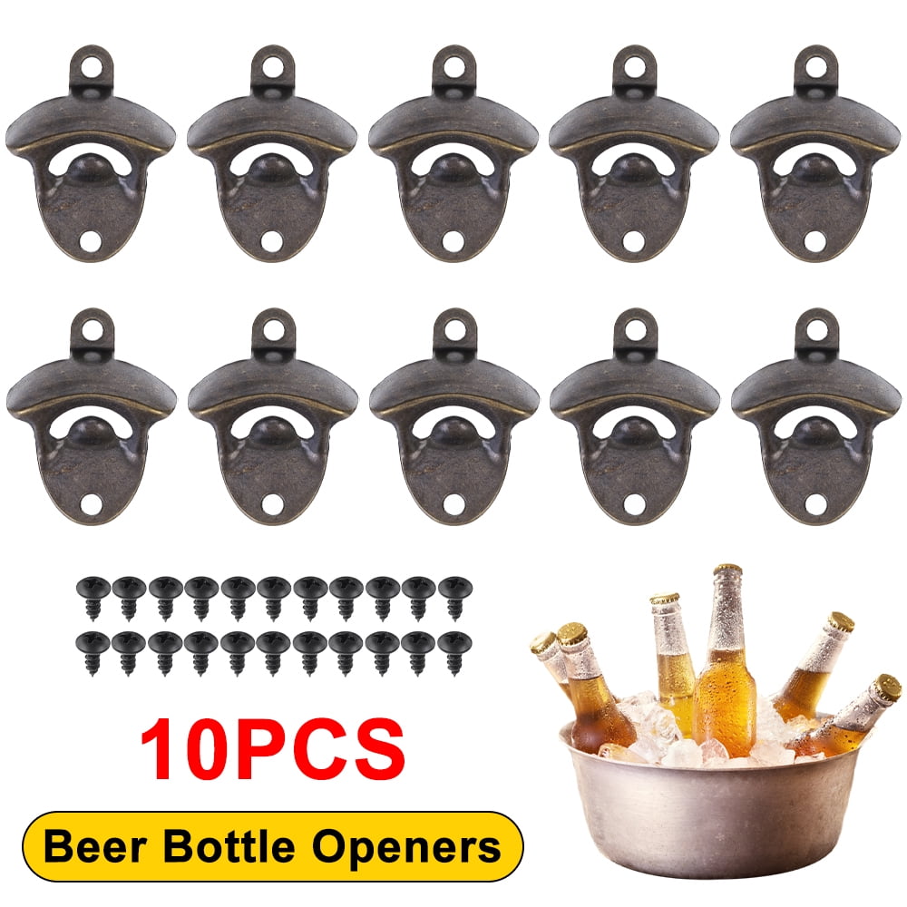 10 Pack Wall Mount Bottle Openers Open Here Beer Cap Bottle Opener 