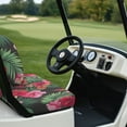 thumbnail image 4 of POLERO Tropical Hibiscus Flower Leaves Print Golf Cart Seat Cover for Women Men, Breathable Universal Ezgo Golf Cart Front Seat Cover Easy to Install Vehicle Accessories, 4 of 8