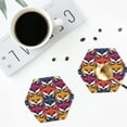 thumbnail image 4 of Yiaed Fox Face Print Leather Coasters for Drinks - Cup Coasters Coffee Table Kitchen Table Bar, Home & Office Gifts Handmade Drink Coasters-Hexagon, 4 of 6