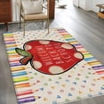thumbnail image 4 of Area Rug 48×72in, Vintage Color Pencil on Linen Floor Carpet Living Room Rug, Welcome Back to School Non-Slip Welcome Mat Indoor Rugs for Bedroom Dining Room, 4 of 9