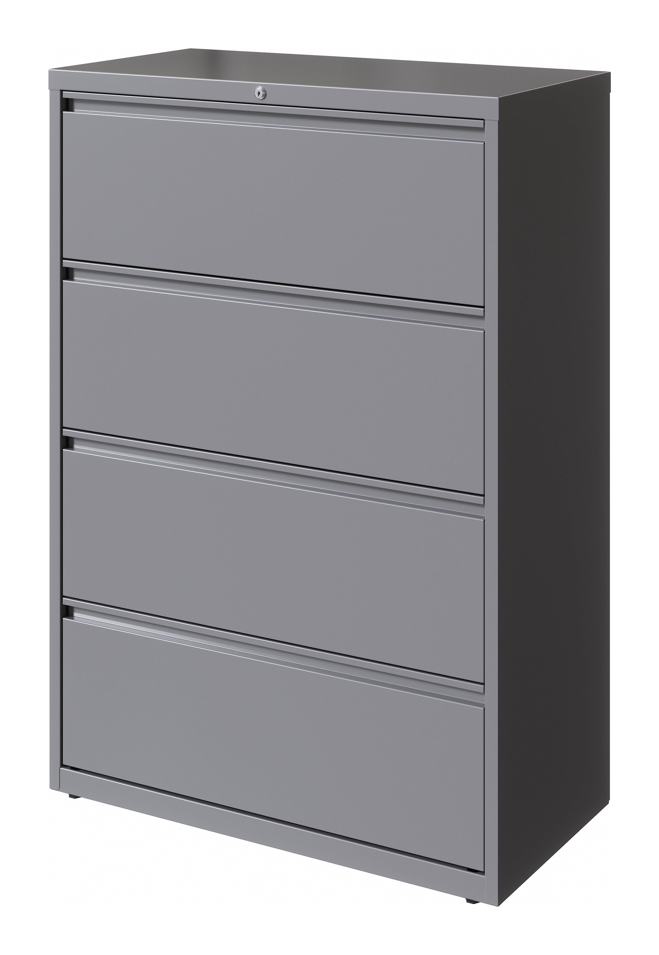 Hirsh 36 Inch Wide 4 Drawer Metal Lateral File Cabinet for Home and Office, Holds Letter, Legal and A4 Hanging Folders, Silver