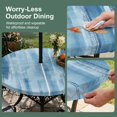 thumbnail image 5 of Round Outdoor Tablecloth with Umbrella Hole and Zipper, Light Blue Ombre Tablecloth with Elastic Waterproof, Modern Abstract Art Oil Painting Patio Table Covers for 45" - 54" Picnic Pool Tables, 5 of 9