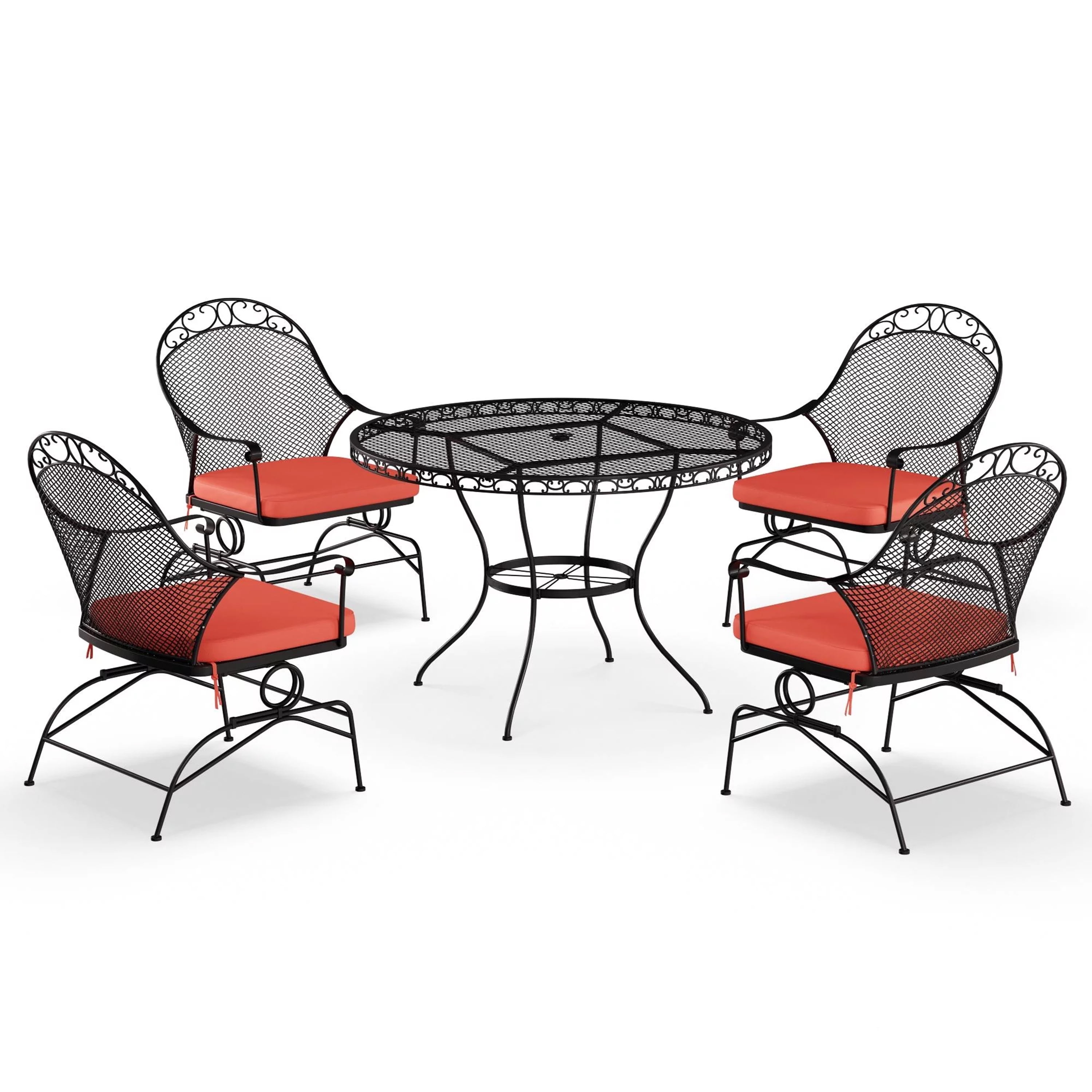 Better Homes & Gardens Clayton Court Outdoor Metal 5-Piece Dining Set, Red