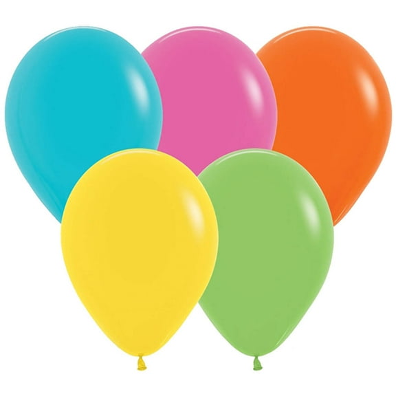 5 inch Sempertex Tropical Assortment Latex Balloons (100 Pack) - Party Supplies Decorations