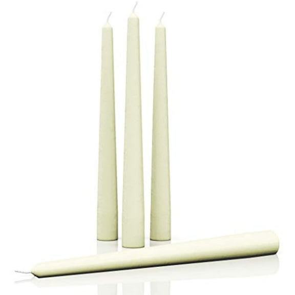 CANDWAX 12 inch Taper Candles Pack of 4 - Dripless Taper Candles and Unscented Candlesticks - Perfect as Dinner Candles and Household Candles - Ivory Candles