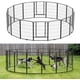 thumbnail image 1 of 8 - pack modular garden fence panels - 40 pulgada high, rust - resistant metal privacy barrier snap - on connectors, freestanding y expandable outdoor screen pool, yard, patio, flower cama, y..., 1 of 5