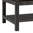 thumbnail image 3 of 47 Inch Modern Coffee Table, Faux Marble Top, Open Bottom Shelf, Black- Saltoro Sherpi, 3 of 6