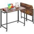 thumbnail image 2 of Petit Bureau d'Ordinateur Mobile Roulant, Chariot Pliant pour Portable avec Roues, Table de Bureau Portable pour Petit Espace, Canapé-Lit - Rustique et, 2 of 6