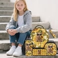 thumbnail image 2 of Jeiento Sunflower Backpack Set for 9-12 Years Old 5 Pcs Capybara 17 Inch Lightweight Bookbag with Insulated Lunch Bag Pencil Case for Elementary School Gift for Son, 2 of 8